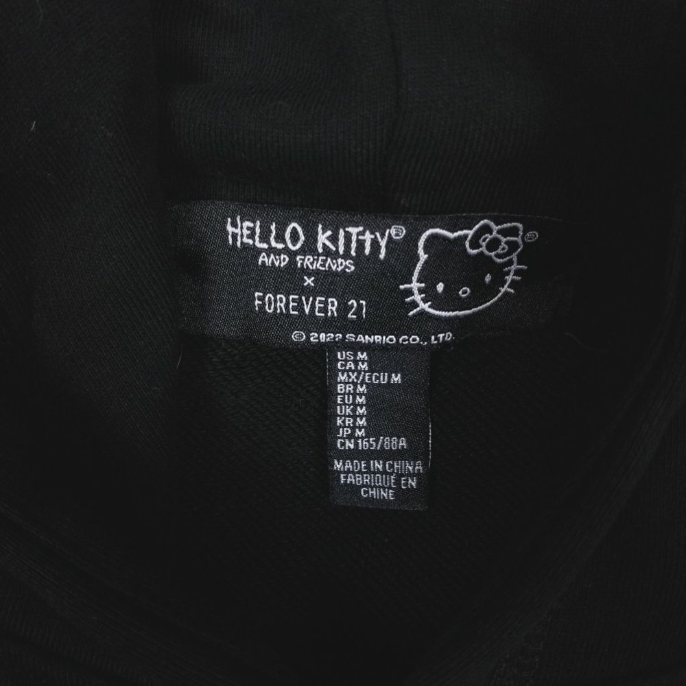 Hello Kitty and Friends x Forever 21 Crop Hoodie Black Sz Medium - Picture 9 of 10